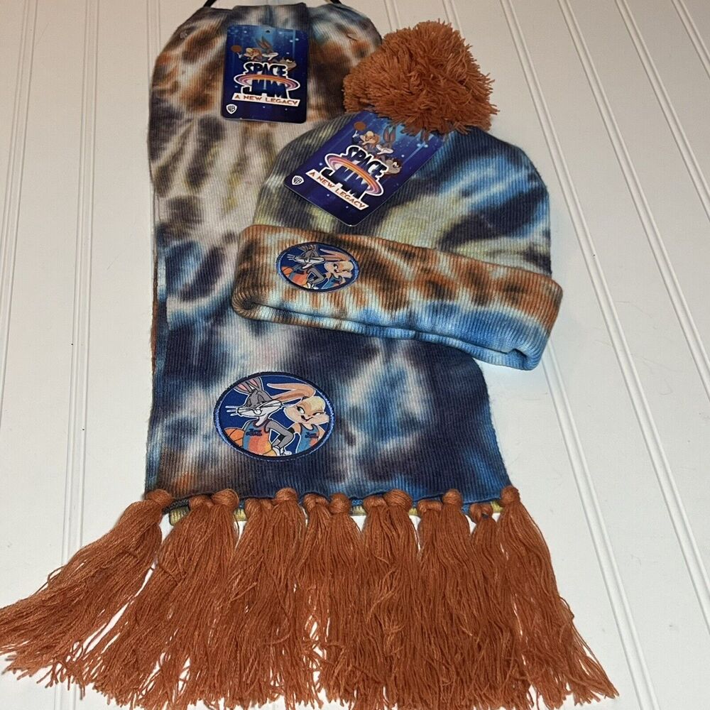 Space Jam Tie Dye Scarf & Hat Set A New Legacy NWT